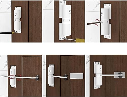 Regulowany hydrauliczny samozamykacz do drewnianych bram - automatyczne zamknięcie bramy napowietrznej sprężynowej dostępne 2 kolory (biały 1 sztuka) - łatwa instalacja i konstrukcja