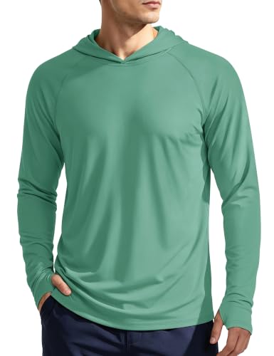 Image of KEFITEVD Men's Sun Hoodie Long Sleeve Fishing UPF 50+ SPF Quick Dry Shirts