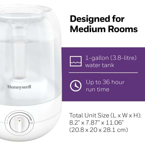 Honeywell HUL545WC Ultra Comfort™ Ultrasonic Cool Mist Humidifier, White, with Essential Oil Tray, Auto Shut-off, Ultra Quiet Operation, Dual Direction Mist Outlet, Cool Visible Mist by Honeywell - Image 4