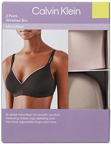 Image of Calvin Klein Womens 2 Pack Microfiber Wirefree Bra