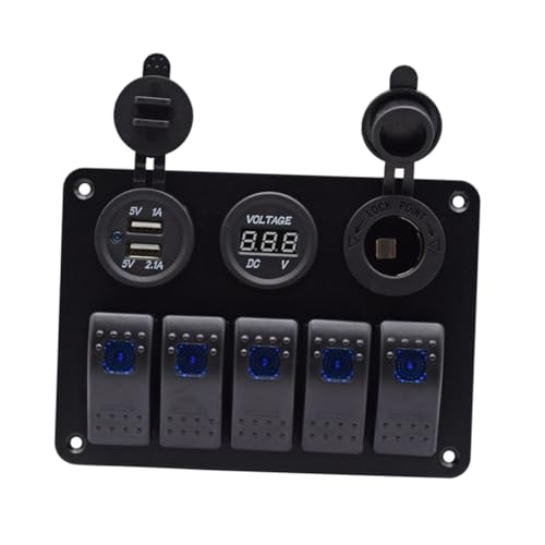 HOLIDYOYO 位合スイッチコントパネル 電圧計付き 防水耐久仕様 車 船 ヨット用改装パネル 口搭載 監視