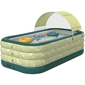 Extra groot Opblaasbaar buitenzwembad, opblaaszwembad met verwijderbare zonneschermluifel, 4-laags opblaasbaar zwembad 300 * 180 * 68CM Verdikking