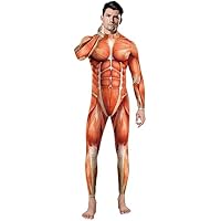 Urmycos Enterizo de cosplay con estampado muscular 3D para
