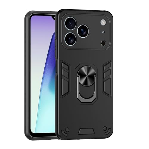 Coque iPhone 11 Pro antichoc en silicone rigide noir avec anneau de maintien premium