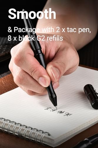 Origin-Joy Pacote com 2 canetas táticas de autodefesa, caneta disjuntora de vidro militar EDC para h