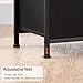 LOAKEKEL Night Stand Set 2, LED Nightstand with Charging Station, End Tables with Storage Shelf, Bed Side Table with 2 Fabric Drawers for Bedroom, Small Spaces, Black, HETS02BK