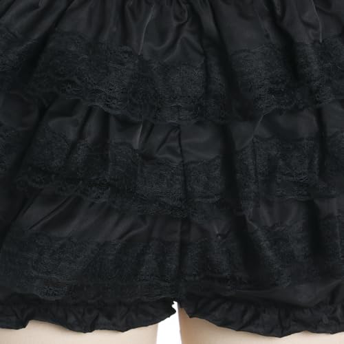 Mikan Tsumiki Calça feminina estilo abóbora com shorts kawaii, calça vitoriana, Renda preta, XGG