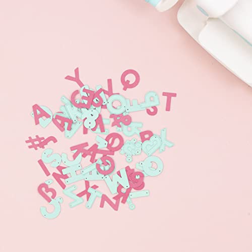 Craftelier - Set 39 Uppercase Letter and Symbol Dies for Card Making Scrapbooking and Crafting Projects, Turquoise, 2 cm - Image 4