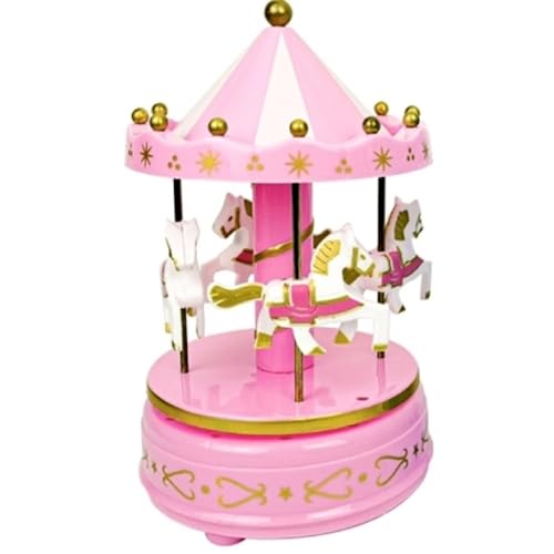 CAKEEYUM Carrusel Music Box 4x6.5 Música de plástico Horse Vintage Merry-Go-Round Carousel Horse Cake Cake Topper para Amantes de los Amantes y niños