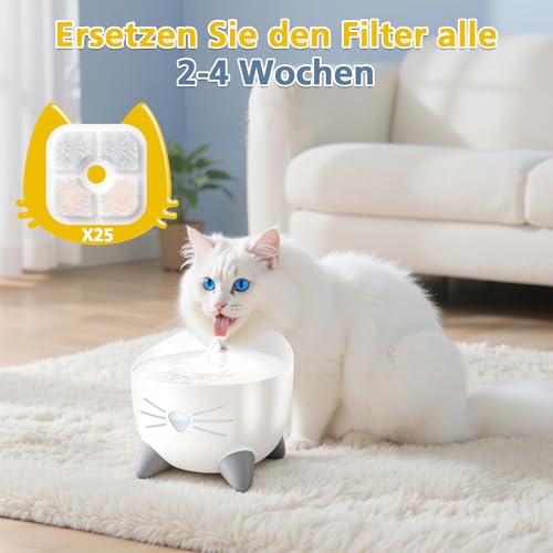 25 Stück katzenbrunnen filter Ersatz für catit pixi trinkbrunnen filter,filter für katzenbrunnen Mit dreifachem Filtersystem… – Ansicht 5