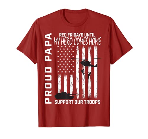 Hombre Bandera de Estados Unidos de apoyo militar para nieto, nieta roja Camiseta