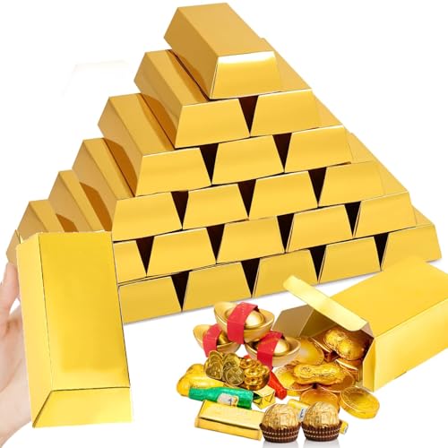 Zasiene Lingotes de Oro Falsos 24 Piezas Caja de Regalo de Barra...