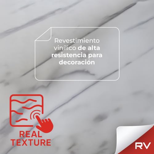 Miniatura 2 de Revestimiento De Vinilo Autoadhesivo Profesional Para Pared, Puertas, Muebles, Cocina Y Baños Mármol Blanco Beta Fina Sin Obra Alta Resistencia Km1514 - Envío Desde España - 62 X 200 Cm