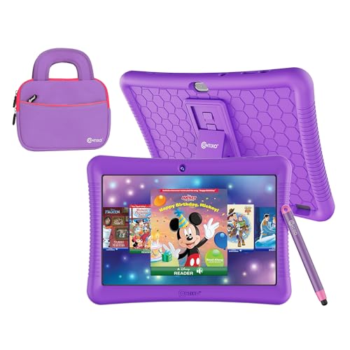 Contixo K102 10\" Kids Tablet Bundle - HD Learning Tablet & Sleeve Bag for Kids Ages 3-7, Includes Disney eBooks ($350 Value), Parental Controls, Dual Camera, Android OS - Purple