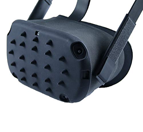 MASiKEN Silicone Head Cover for Oculus Quest, Premium Protection Shell Cap, Protect Replacement Accessories, Shock-Resistant Sweatproof Lightproof (Black)