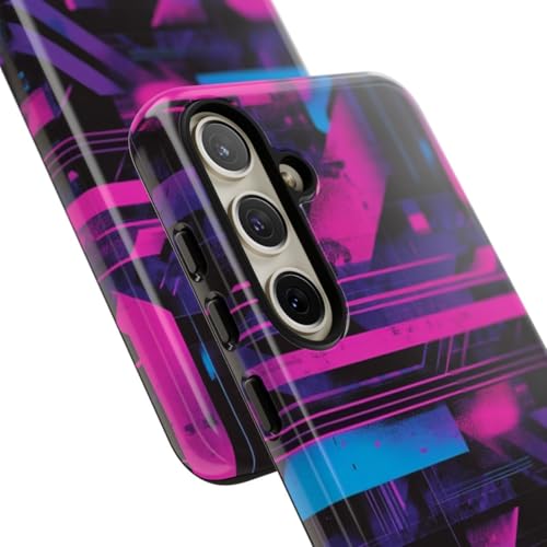 Coque rigide brillante S24 Plus rose géométrique, une protection premium - 2
