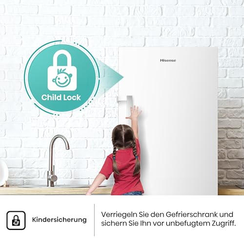 Hisense FV298N4AWE Gefrierschrank, 240 Liter Fassungsvermögen, Total NoFrost, Multi AirFlow, FastFreeze Funktion, Türanschlag wechselbar, LED Beleuchtung, weiß