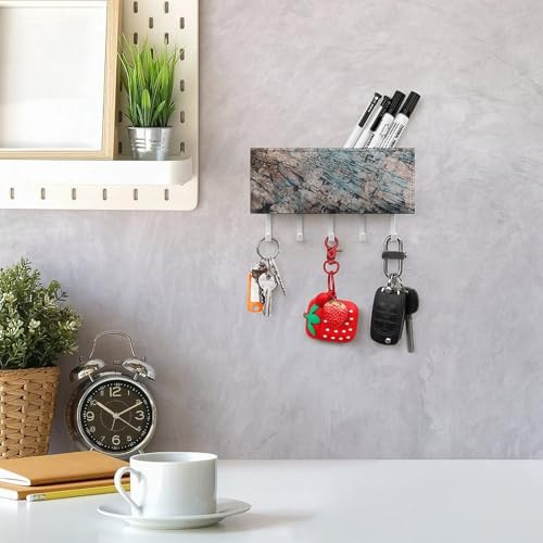 Gancho para llaves de pared resistente con 5 ganchos y diseño gris 8