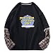 Produktbild Herren Casual Frühling und Herbst Kleidung Super Fire Fake Zweiteiliger Rundhalsausschnitt Pullover Langarm T-Shirt Pullover Herren Gr. Medium, Schwarz