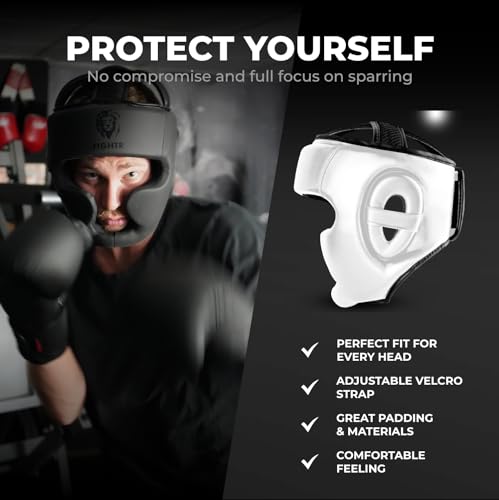 FIGHTR® Boxing Headgear with Best fit | Boxing Helmet Guard for Sparring | Adjustable Size for Box, MMA, Muay Thai, Kickboxing & Martial Art