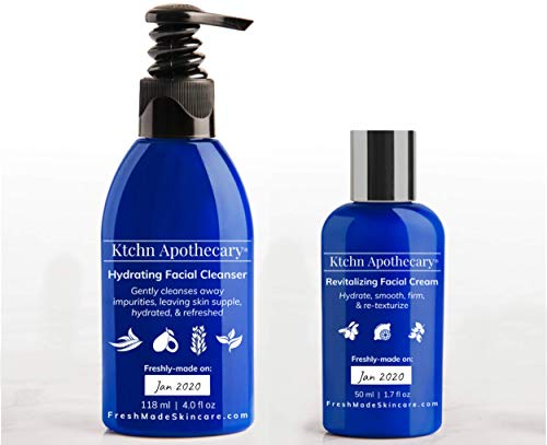 Deluxe Collection | Ktchn Apothecary Fresh-Made Skincare: Hydrating Facial Cleanser + Revitalizing Facial Cream | ($70 Value)