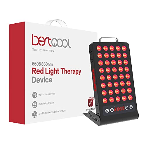 Bestqool Red Light Therapy Device, 660Nm 850Nm Infrared Light Therapy With Timer, Clinical Grade High Power Red Light Panel For Skin Health, Pain Relief, Fast Recovery. 50W. #TOP7