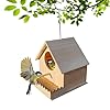 Wood Bird House – 20x20x20cm Wood, Breeding Feeder Box, Airflow Perch Support, Roosting Cabin Shelter | Great for Patio Backyard Mounting, Garden Orchard Feature, Park Schoolyard Exhibit, Farm #5
