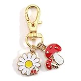 Porte-Clés Femme Avec Pendentif Champignon Et Fleur, Idée Cadeau...