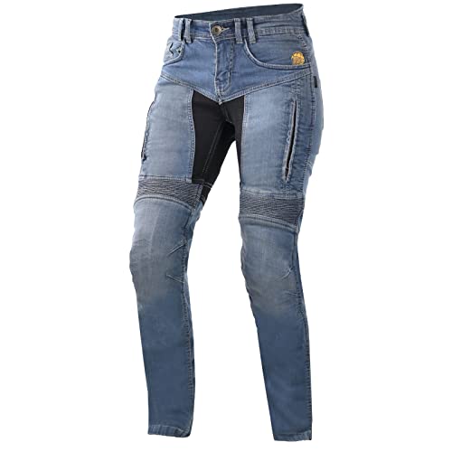 Trilobite Parado Slim Fit Pantaloni Moto da Donna, Jeans Moto, Protezioni Ginocchia e Fianchi, Blu, Regolare, 32
