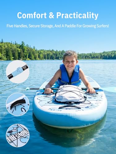 Image of Niphean (Extra Large) Inflatable Paddle Board, SUP for 2+1 People /Family 500lbs Capacity Stand Up Paddle Board with SUP Accessories, StabilTrac Fin Non-Slip Paddleboard for Adults