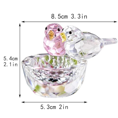 Image of HDCRYSTALGIFTS Crystal Bird Figurine Collectible Art Glass Animal Figurines Table Home Decor Gift