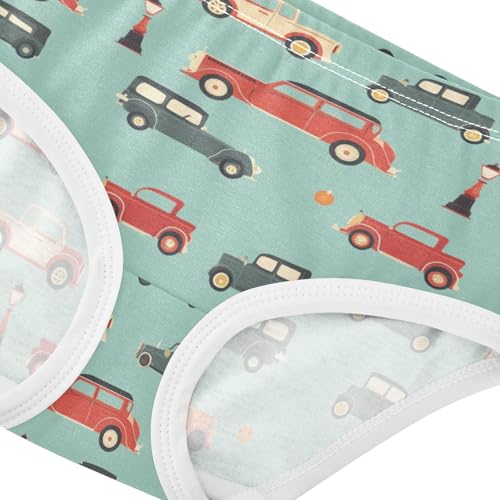 Wusikd Vintage Cars Girls' Underwear Cotton Girls Briefs Soft Toddler Underwear 2T4
