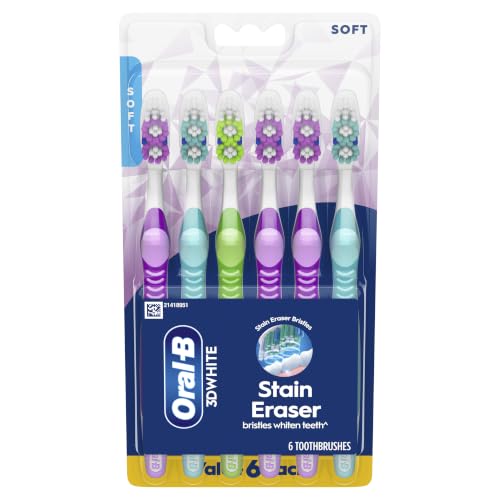Image of Oral-B 3DWhite Stain Eraser Manual Toothbrush, Soft, 6 ct.