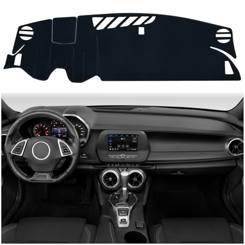 KEEGTBOX Dash Mat Cover for Chevrolet Camaro 2016-2024 | Custom Fit for HUD & Non-HUD Models | UV & Heat Resistant | Anti-Slip Design | Interior Dashboard Protector