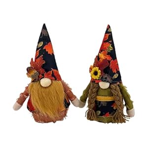 Fall Decoration, Pumpkin Maple Leaf Gnome Faceless Dwarf Dolls, Handmade Farmhouse Fall Tiered Tray Decor for Thanksgiving Festival Party Home Decor Supplies (Style B)