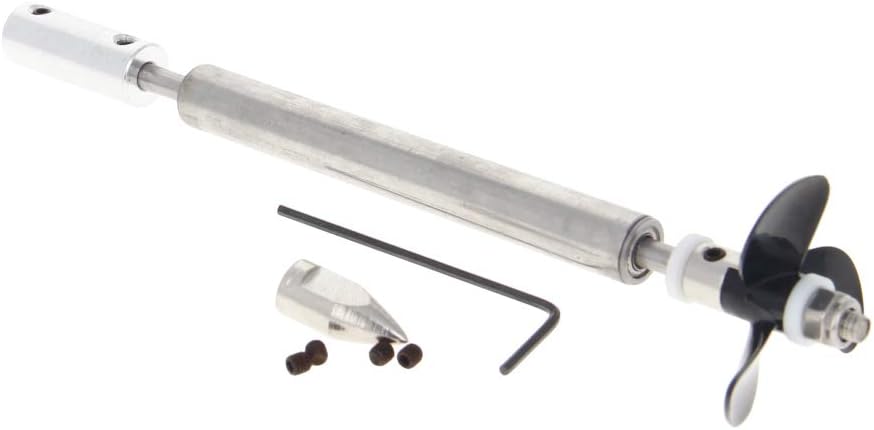 Fielect Drive Shaft w Propeller and Universal Joint for RC Boat, L130mm Shaft, L80mm Sleeve, D36mm Propeller, Fit for 3.17mm Motor Shaft