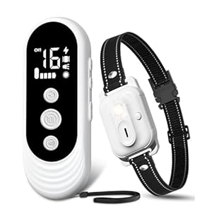 Dog Shock Collar, 3300ft Dog Training Collar with Remote, IPX7 Waterproof Rechargeable Sleek Modern Shock Collar for Small, Medium, Large Dogs with Beep, Vibration, Safety Shock, Light Mode, 8-120 lbs