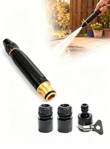 Heavy Duty Adjustable Hose Nozzle, High Pressure Leakproof Metal Sprayer, Jet Sweeper for Car Washing, Lawn Watering & Patio Cleaning(1 PC)