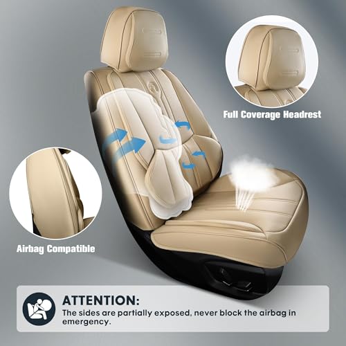 Housse de siège auto Ram beige pour siège avant AOOG - 5