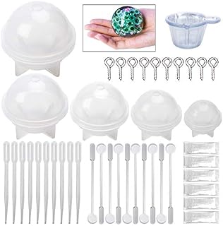 Resin Casting Molds,145 Pcs Resin Crafts Mold Including Silicone Sphere Paperweight Molds Set,Screw