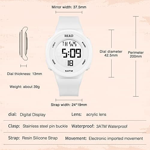 Sports Digital Watch LED HD Waterproof Stopwatch Alarm Timer Silicone Strap Watch, Five Colors, high-Resolution Display, Multifunction Electronic Digital Watch — view 7