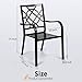 SUNCROWN 2 Pieces Wrought Iron Black Chairs 300 Lbs Outdoor Dining Chairs, Patio Metal Stackable Chair with Armrest for Backyard, Garden, Poolside
