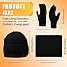 Vinsatin 4 Pcs Size Heated Thermal Tops for Men Women with Knitted Hat Glove Scarf Electric Heated Underwear Long Sleeves(XL,Men) Black