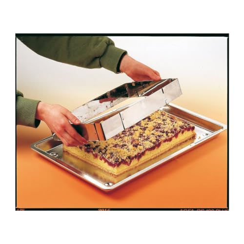 Zenker 'Patisserie' Backrahmen ausziehbar – Flexibel verstellbarer Tortenrahmen, Edelstahl, Spülmaschinenfest, Made in Germany, Silber