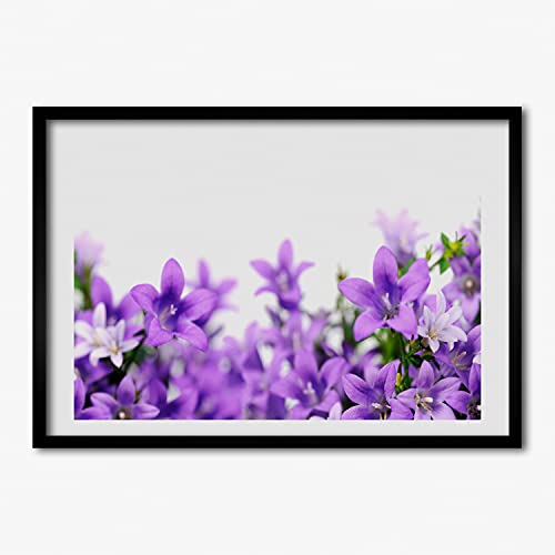 Cadre MDF Tulup 70x50 cm avec affiche de cloches pourpres pour déco murale