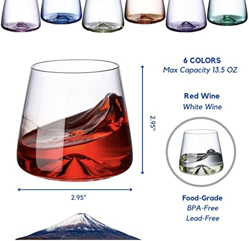 Colovie Stemless Wine Glasses Set of 6, Coloured Wine Glasses, Ingesting Glasses Set, Distinctive Wine Glass, Colourful Brief Tumbler, No Stem Massive 13.5oz, Pink Wine, White Wine, Cocktail, Stand up to Chilly&Sizzling 4 41ea2POvXwL. AC