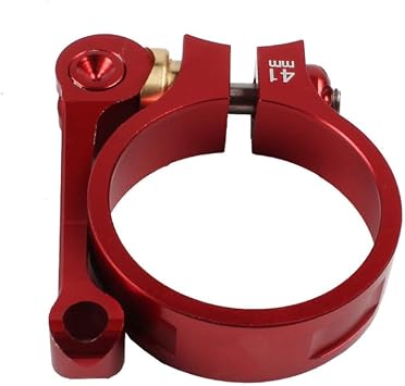 Bike Seat Post Clamp,Bike Seat Clamp Bicycle Seat Tube Clamp Bike Seatpost Clamps Aluminum Alloy 41mm Suitable for 33.9mm Seat Post Color Red Color Red