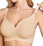 Avidlove Wireless Bras for Women Push Up No Underwire Bra Full Coverage Seamless Bralettess with Support Comfortable Everyday Bra Nude