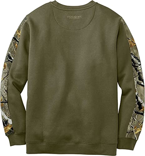 Legendary Whitetails Men's Standard Outfitter Crew Neck Fleece Sweatshirt, Army, X-Large #TOP1