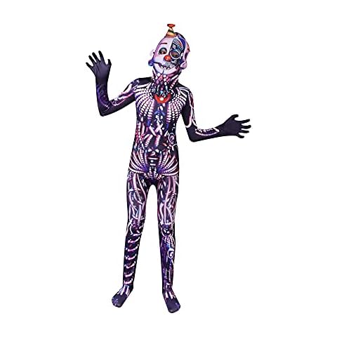 Fnaf Costume Five Nights at Freddys Cartoon Outfit Ennard Jumpsuit Dress up for Kids 5-12years Cover